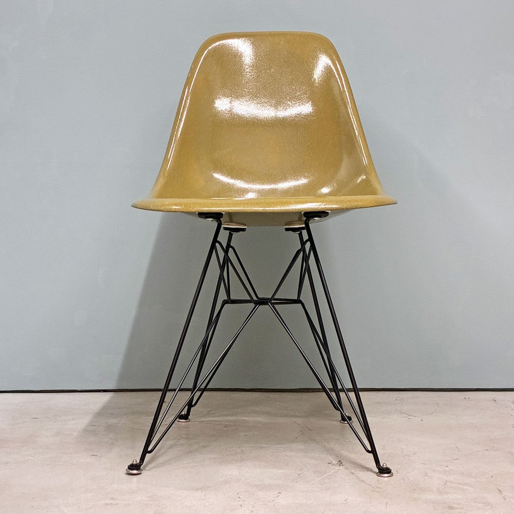 ハーマンミラー Herman Miller サイドシェルチェア セカンド 2nd FRP カーキ エッフェルベース イームズ ビンテージ ◎