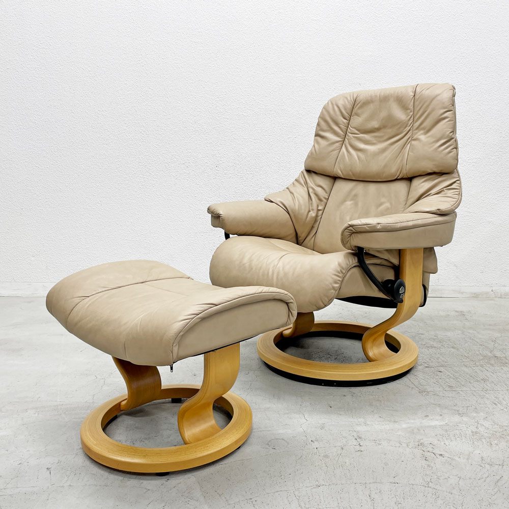 エコーネス EKORNES ストレスレスチェア Stressless レノ RENO リクライニングチェア オットマンセット ノルウェー Mサイズ 〓
