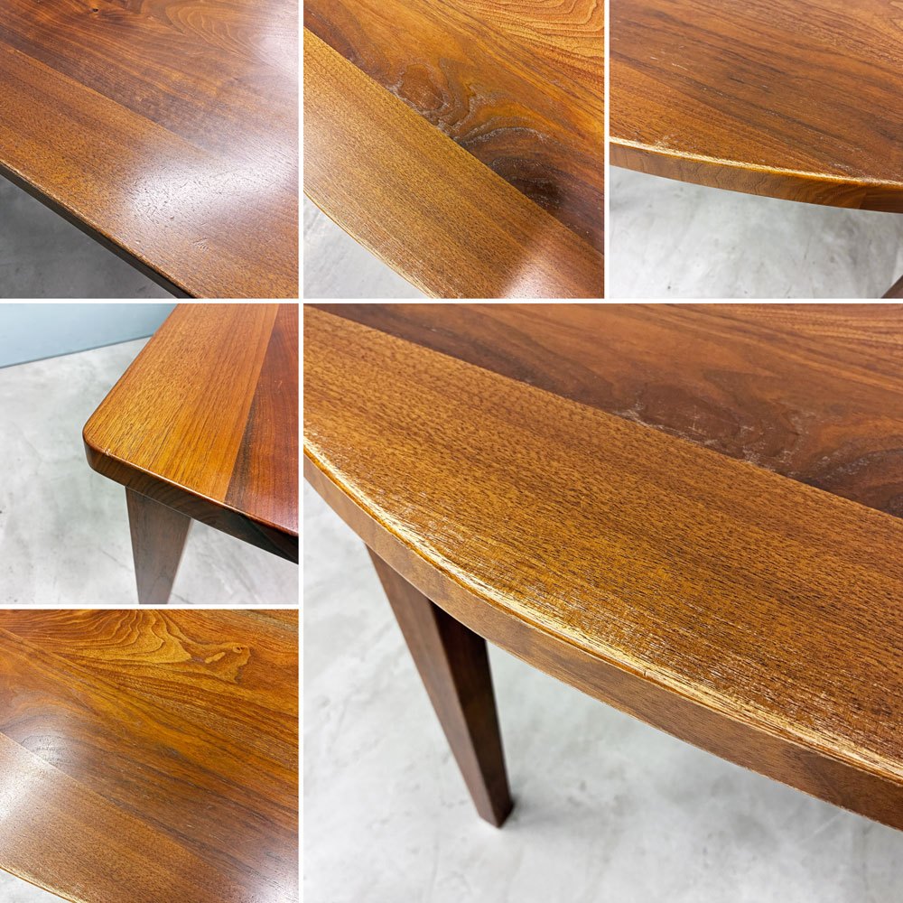 フジシ FUJISHI エーステージ Astage 変形ダイニングテーブル R天板 ウォールナット無垢材 iMAオリジナル W125cm ◎