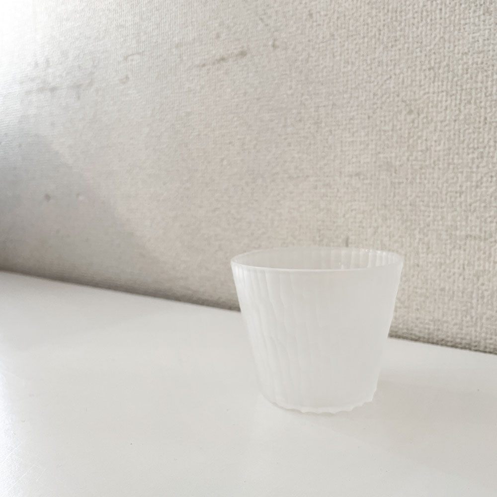 辻和美 Kazumi Tsuji しのぎ クリア めんちょこ小 ガラスカップ Φ9×7.5cm 箱&サイン入りカード付 ファクトリーズーマー factory zoomer 現代作家 ◎