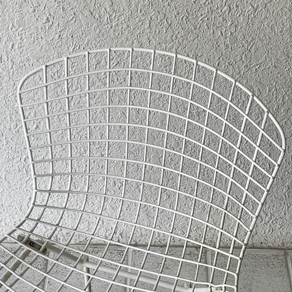 ノル Knoll 420 サイドチェア ワイヤーチェア ホワイト ハリー・ベルトイア Harry Bertoia ミッドセンチュリー 名作椅子 ◇