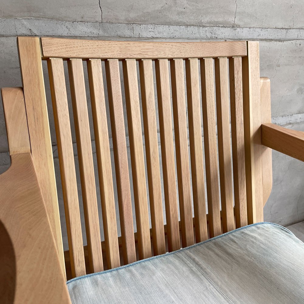 ダブルティー WTW アペルト チェア APERTO CHAIR NT アームチェア ラウンジチェア 1Pソファ アッシュ材 デニム地 西海岸 ウエストコースト ♪