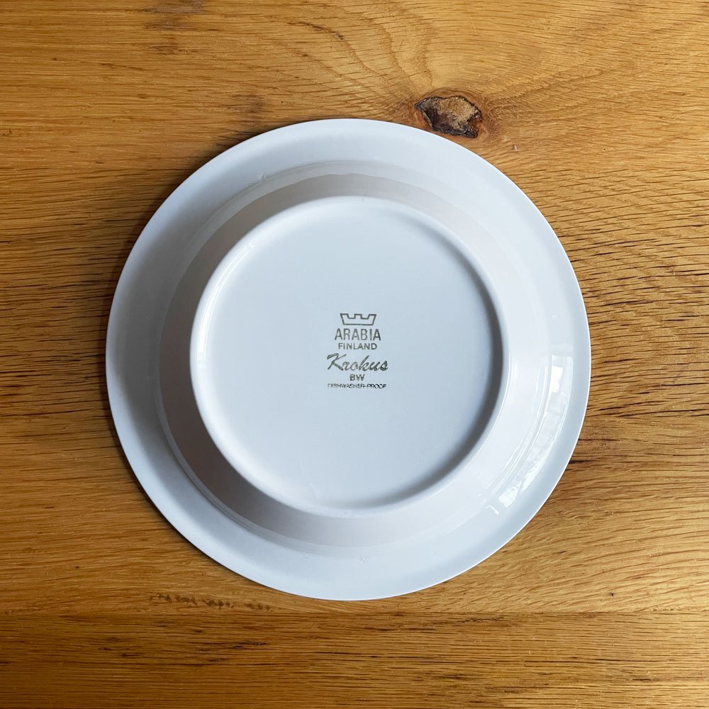 アラビア ARABIA クロッカス Krokus ディーププレート スープボウル 20cm ブラック エステリ・トムラ ビンテージ 北欧食器 A ♪