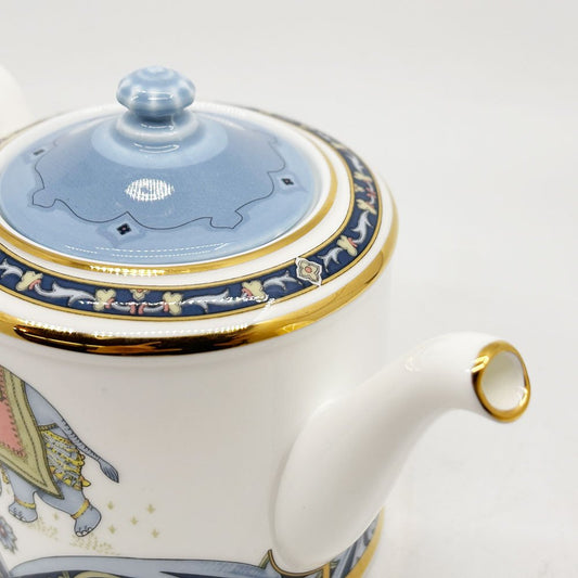 ウェッジウッド WEDGWOOD ブルーエレファント BLUE ELEPHANT ジャパニーズティーポット 英国食器 廃番 ●
