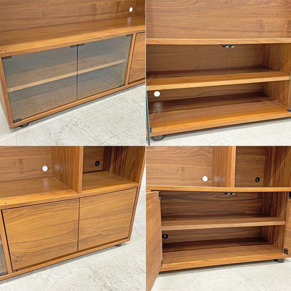 無印良品 MUJI スタッキングキャビネット Cセット ウォールナット材 W162cm AVボード 壁面収納 ナチュラル シンプルモダン 〓