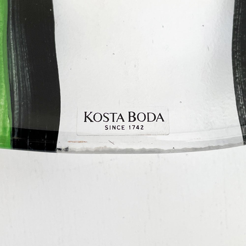 コスタボダ Kosta Boda アートガラスプレート Φ39cm ハンドペイント ウルリカ・ヒードマン・ヴァリーン Ulrica Hydman Vallien スウェーデン 北欧雑貨 ◎