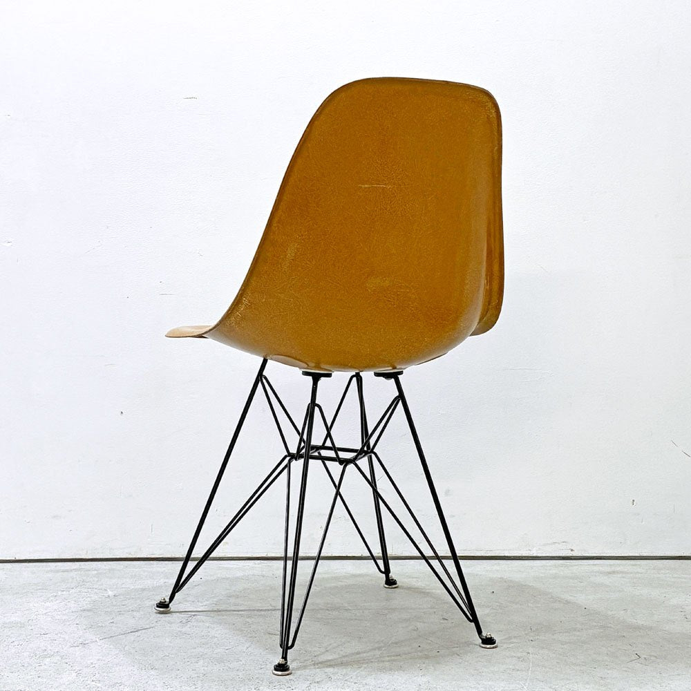 ハーマンミラー Herman Miller サイドシェルチェア セカンド 2nd FRP オークルダーク エッフェルベース C&R イームズ ビンテージ ミッドセンチュリー  ●