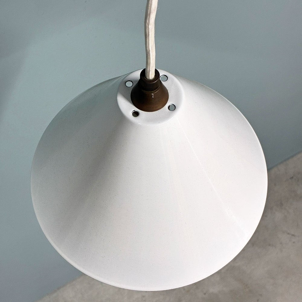 イデー IDEE ホーロー ペンダントライト PORCELAIN ENAMELED IRON LAMP ホワイト インダストリアルデザイン B ◎