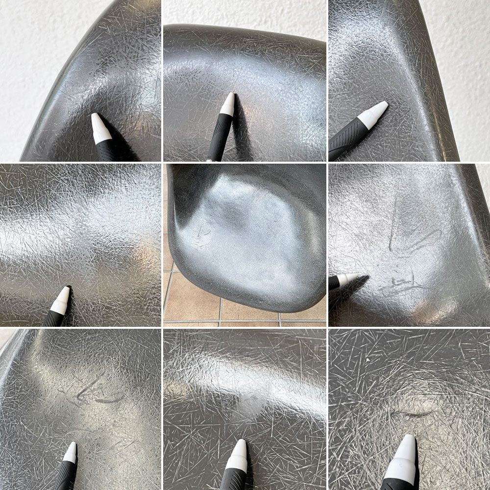 ハーマンミラー Herman Miller サイドシェルチェア セカンド 2nd FRP エレファントハイドグレー ダウェルベース イームズ ビンテージ ◇
