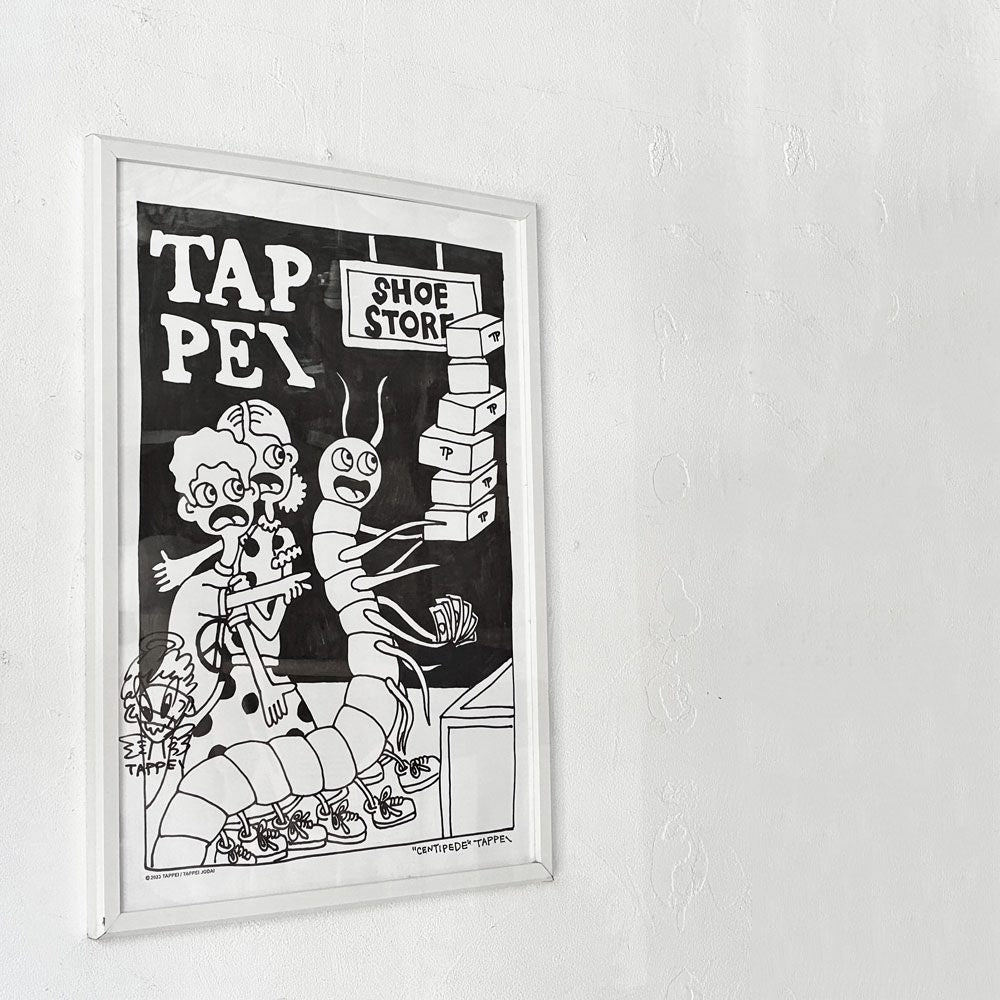 タッペイ TAPPEI JODAI CENTIPEDE グラフィックポスター サイン入り 44×62㎝ フレーム入り アクリル アート ★