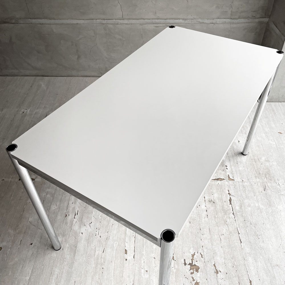 USMハラー USM Haller モジュラーファニチャー ハラーテーブル ワークデスク ダイニングテーブル MDF ピュアホワイト アジャスター付 高さ調節機能付き スイス ♪