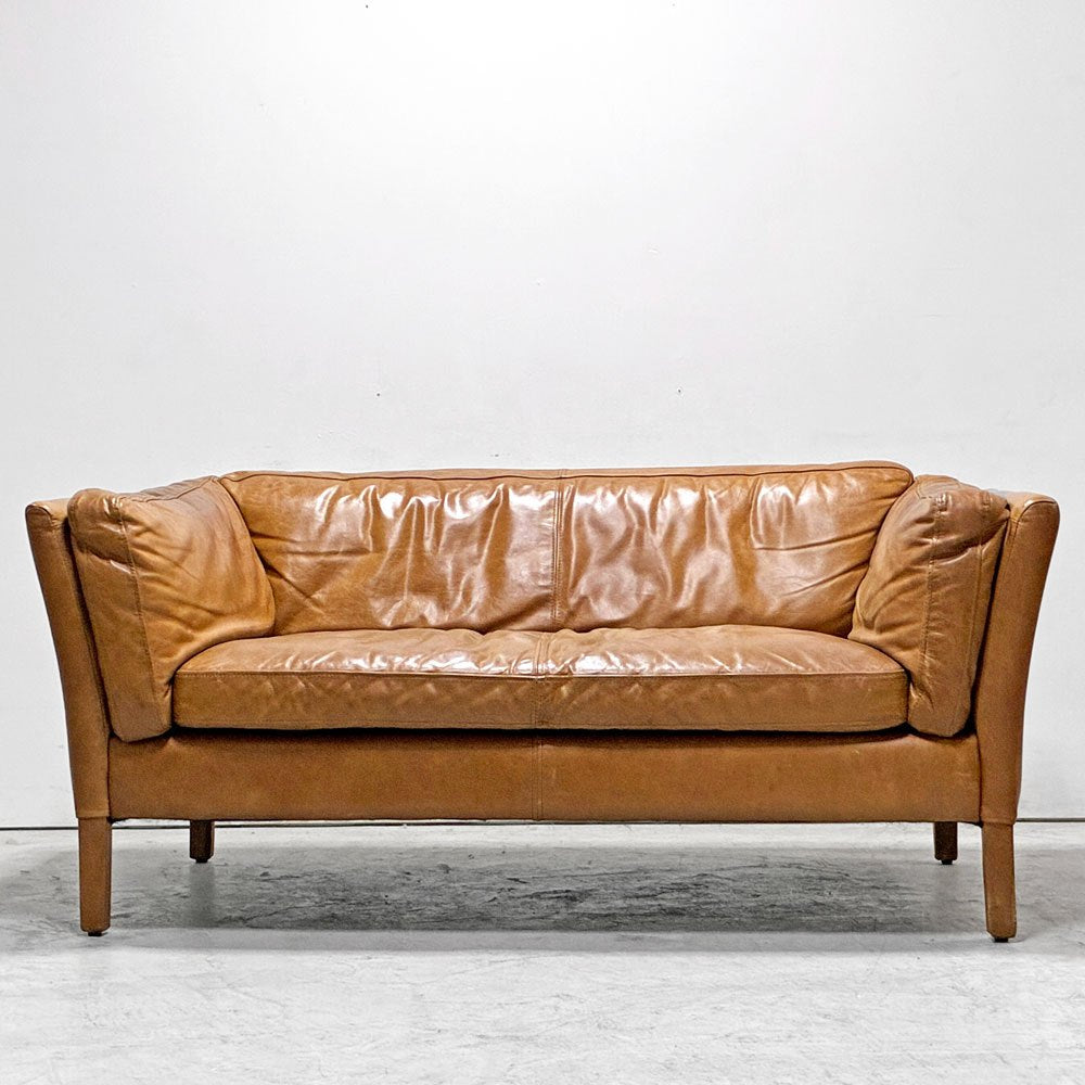 ハロ HALO レッジオ REGGIO 2P SOFA 2人掛けソファ レザー 牛本革 オールドサドルナッツカラー 英国家具 廃番 参考定価￥237,000-●