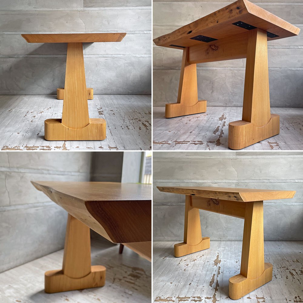 モーブレーワークス MOBLEY WORKS ダイニングテーブル オーク無垢材 一枚板 耳付き オーダー品 ♪