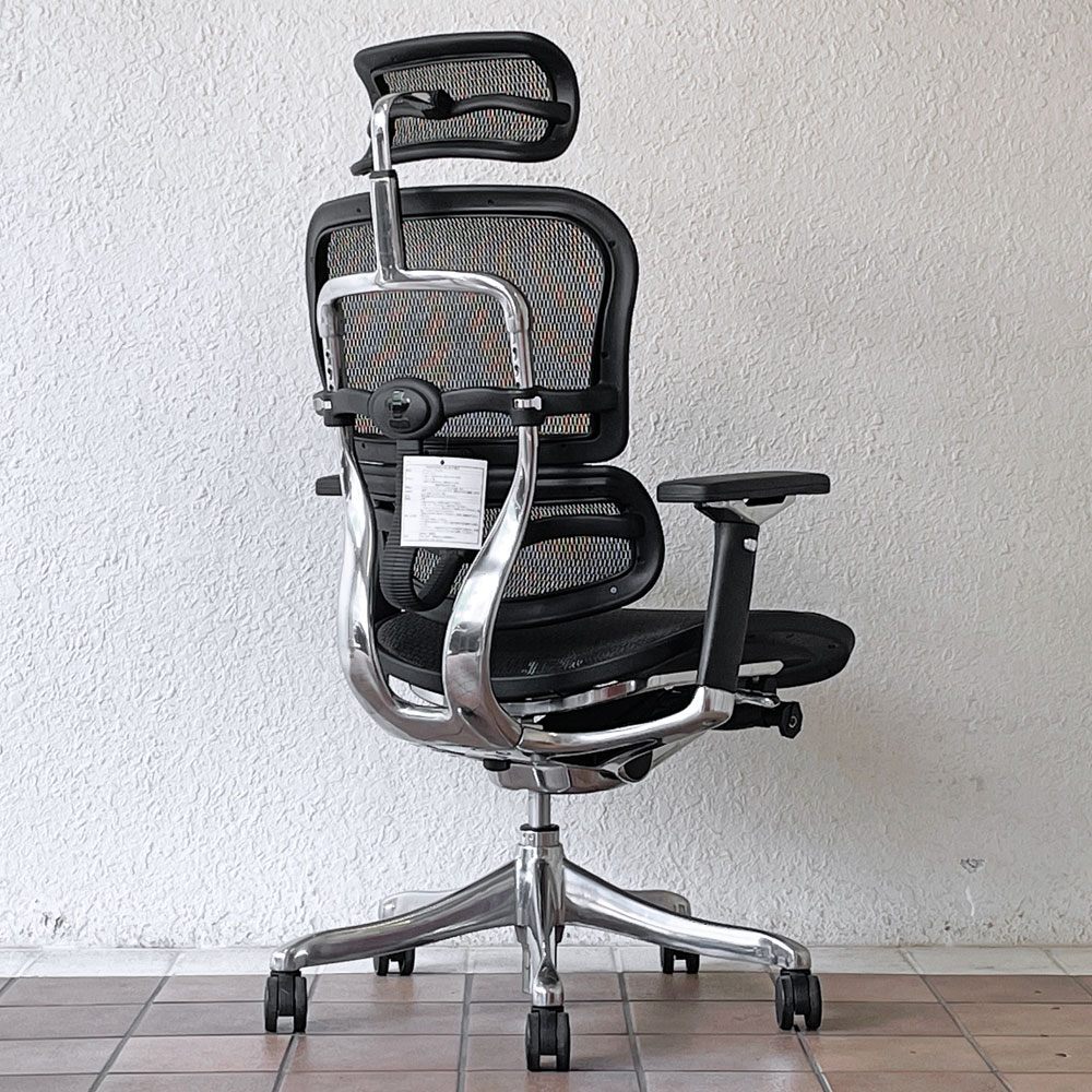 エルゴヒューマン Ergohuman プロ Pro ハイタイプ デスクチェア ワークチェア ブラック メッシュ アルミダイキャスト 多機能 ◇