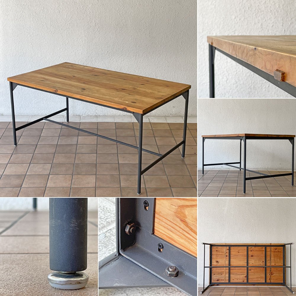 クラッシュゲート CRASH GATE ノットアンティークス Knot antiques ブレラ BRERA ダイニングテーブル パイン古材 W148cm インダストリアルデザイン ◇