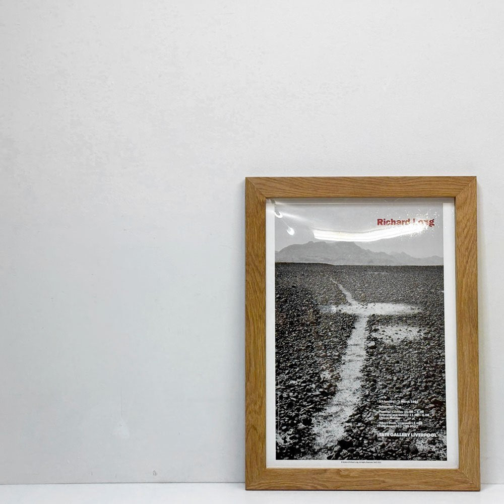 リチャード・ロング Richard Long "A Clearing, a Six Mile Walk in the Hoggar, the Sahara, 1989" ポスター 1991 Exibition オーク材フレーム付き ●