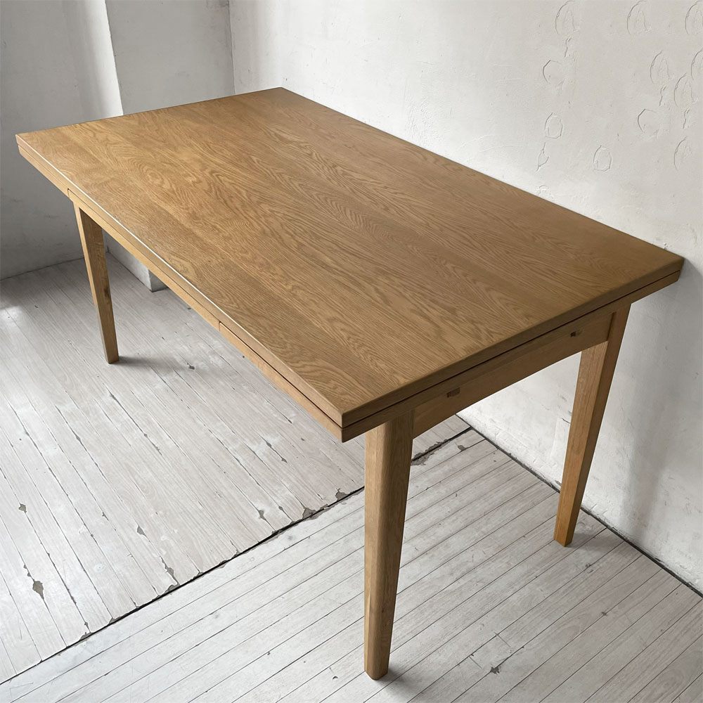 クラッシュゲート CRASH GATE ノル NOR パウス PAUSE 伸長式 ダイニングテーブル オーク材 w140~210cm 関家具 定価￥121.000- ★