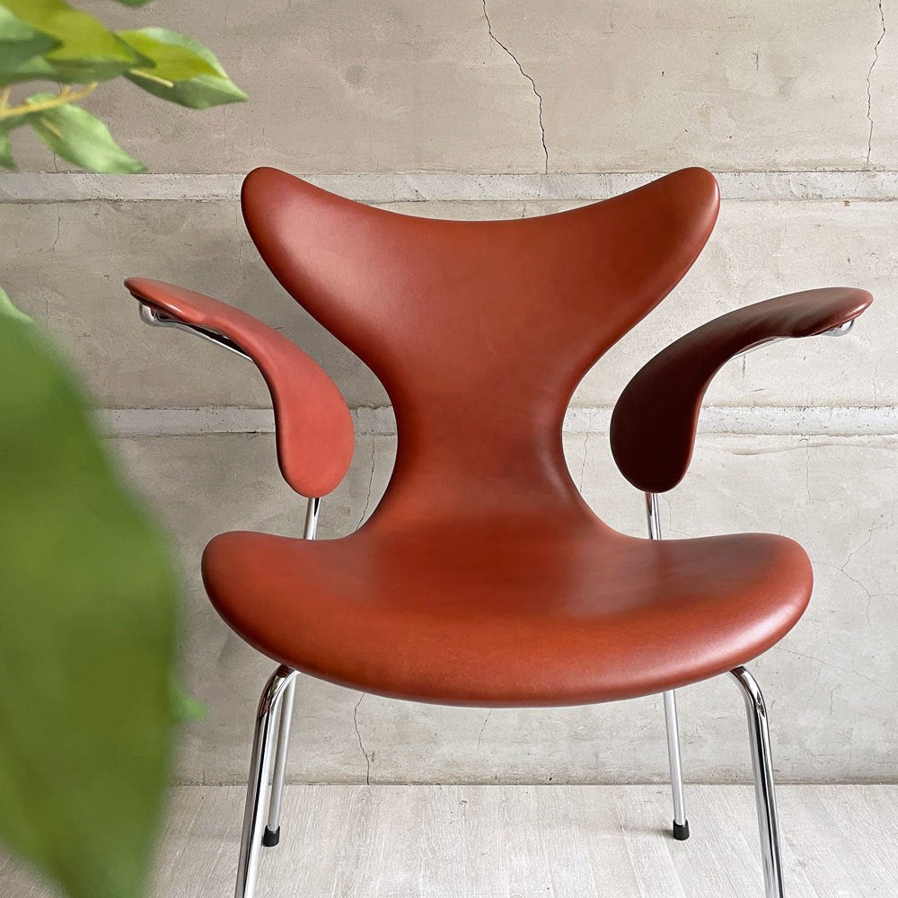 フリッツハンセン Fritz Hansen リリー LiLY アームチェア エイトチェア フルパディング 3208 150周年 アニバーサリーモデル グレースレザー チェスナット アルネ・ヤコブセン ♪
