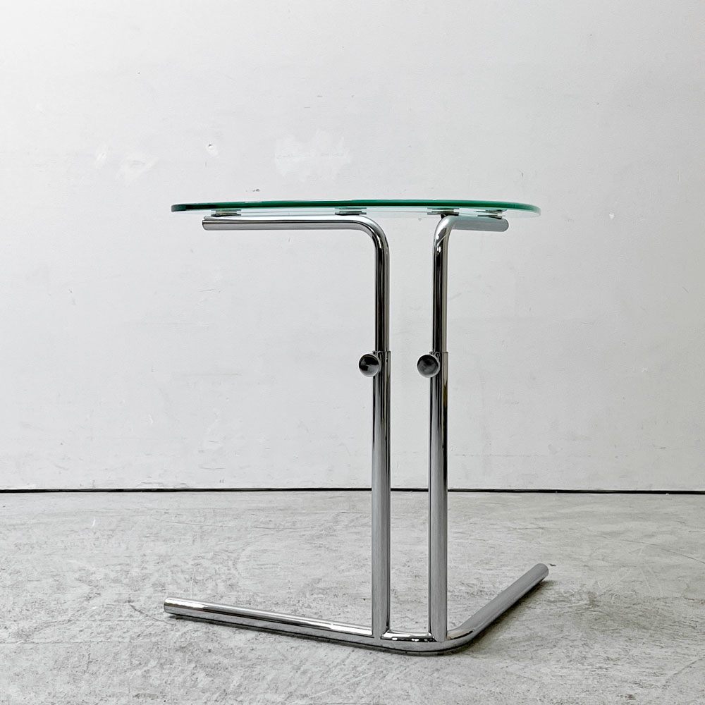 テクタ TECTA K22 サイドテーブル SIDE TABLE ガラス クリア 高さ調整可 アクセル・ブロッホイザー アレキサンダーカルダー ドイツ バウハウス ●