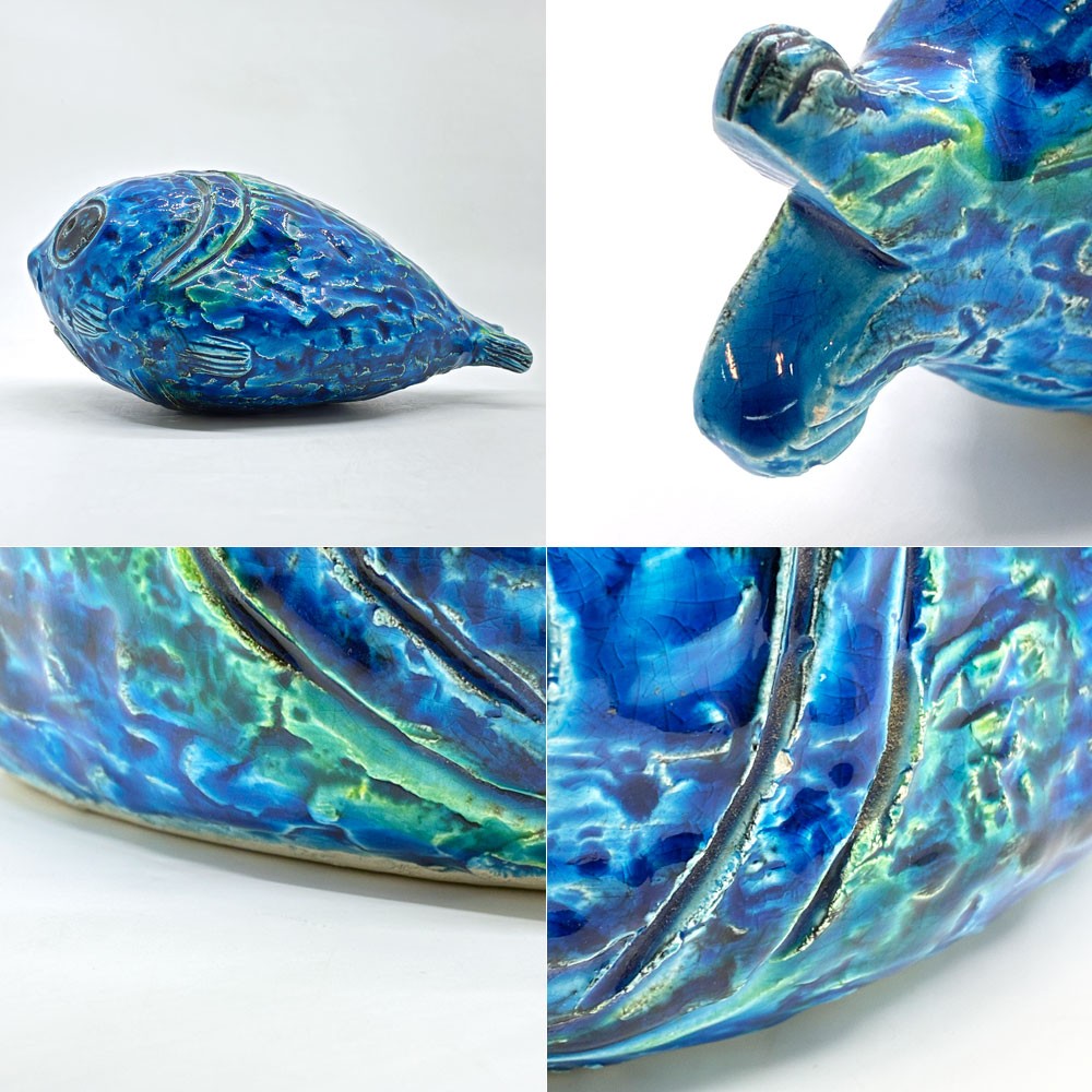 フラヴィア FLAVIA Italy リミニブルー ビトッシ BITOSSI オブジェ 置物 フィッシュ 魚 アルド・ロンディ Aldo Londi 陶製 イタリア ●