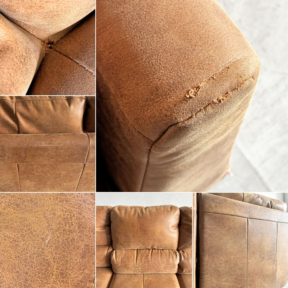 リラックスフォーム RELAX FORM トレビソ TREVISO スモールカウチソファ 右カウチ W240cm スーパーレザーテックス オーカーブラウン 関家具 参考価格￥229,800- 〓