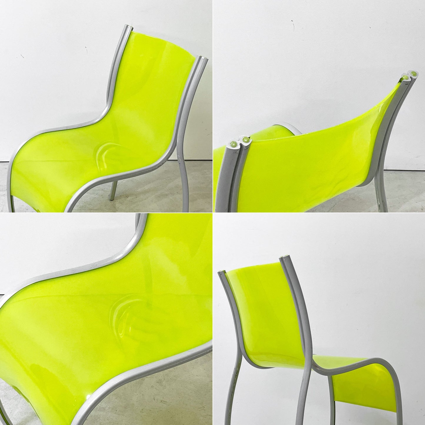 カルテル Kartell FPE chair スタッキングチェア ダイニングチェア アルミ ポリプロピレン グリーン ロンアラッド イタリアモダン 廃番 C ●