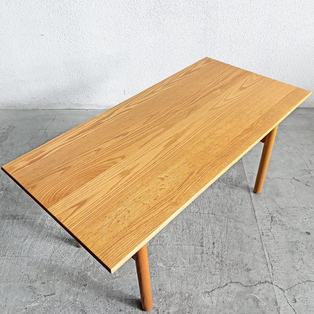 アクタス ACTUS ロッジ LODGE SOFA TABLE ソファテーブル リビングテーブル W110cm オーク材 天板下収納付 参考価格￥56,100- 廃番 〓