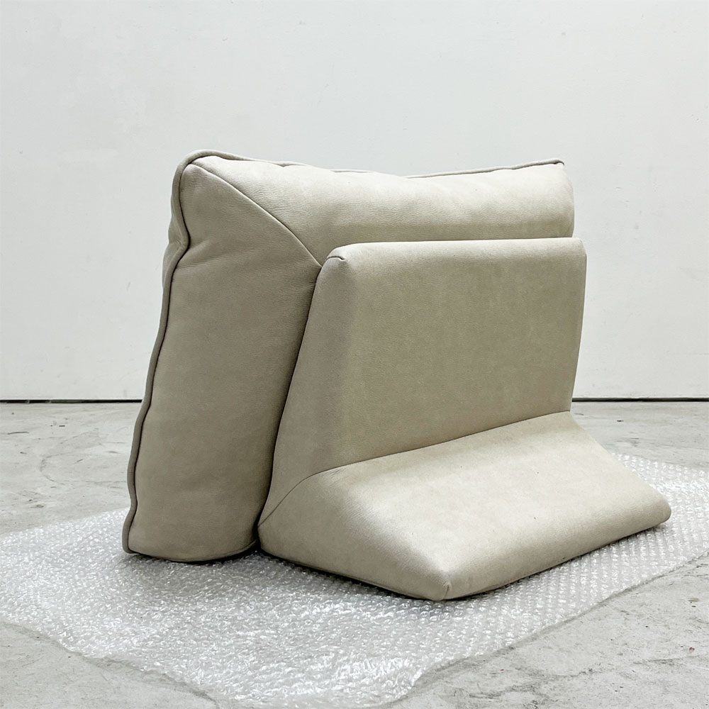 リラックスフォーム RELAX FORM アルフレード ALFREDO ソファ 背クッション 置き型クッション プラチナグレー レザーテックス 関家具 ロータイプ H42cm 展示品 B ●