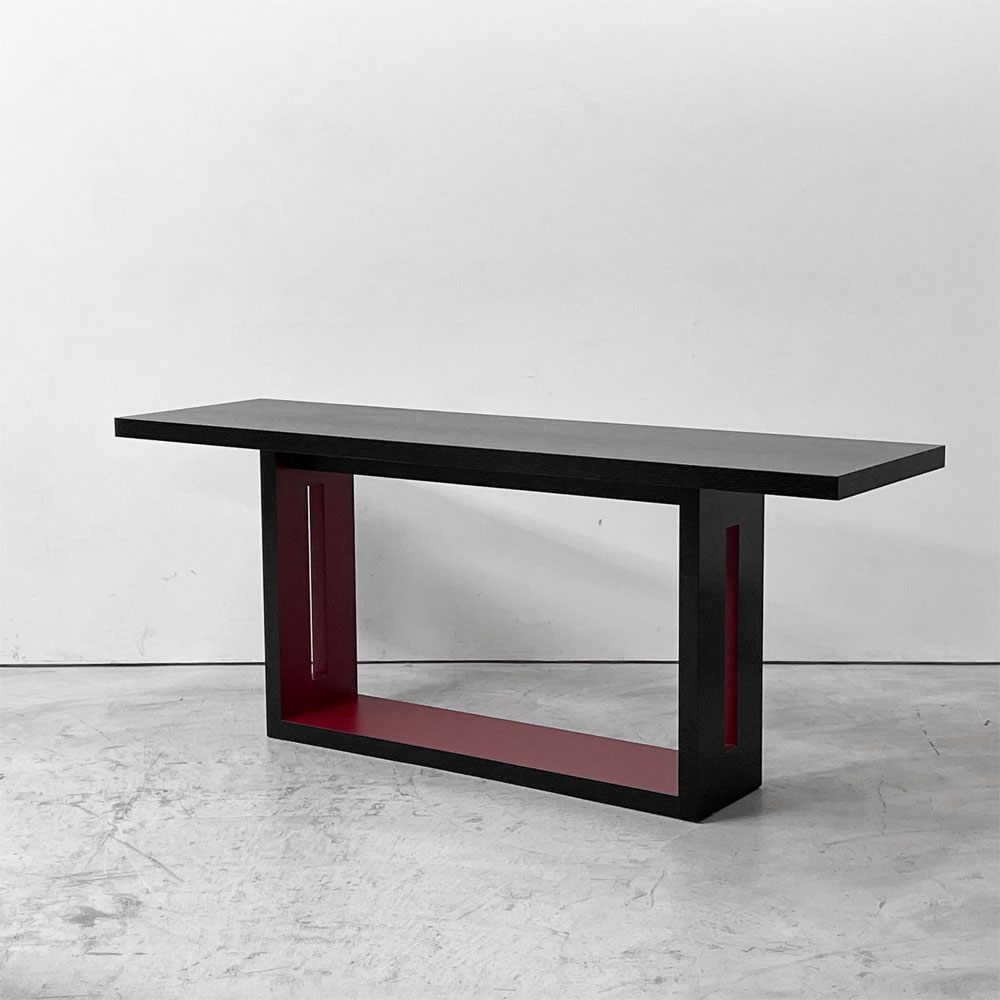 カーサ ブク CASA BUKU 横堀建築設計事務所 コンソールテーブル Black wood Red lacquet ブラック×レッド ディスプレイ台 モダン ●