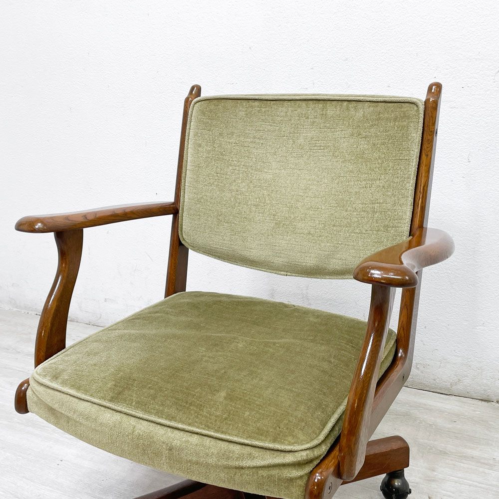 カリモク karimoku コロニアル デスクチェア 木製書斎椅子 リクライニング キャスター付き  ●