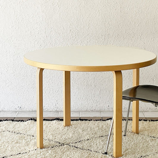 アルテック artek テーブル TABLE 90A ダイニングテーブル Φ100cm ホワイトラミネート アルヴァ・アアルト 北欧 フィンランド ◇