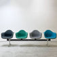 ハーマンミラー Herman Miller ビンテージ エアポートベンチ タンデムシート 4連 アームシェル 2nd ファブリック 新品張替え済 イームズ 希少 ●