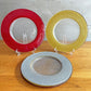 イヴヴ IVV ヘリックス HELIX プレート メインプレート 大皿 34.5cm 5枚セット イタリア チャージャープレート ガラス ハンドメイド レッド イエロー シルバー ♪