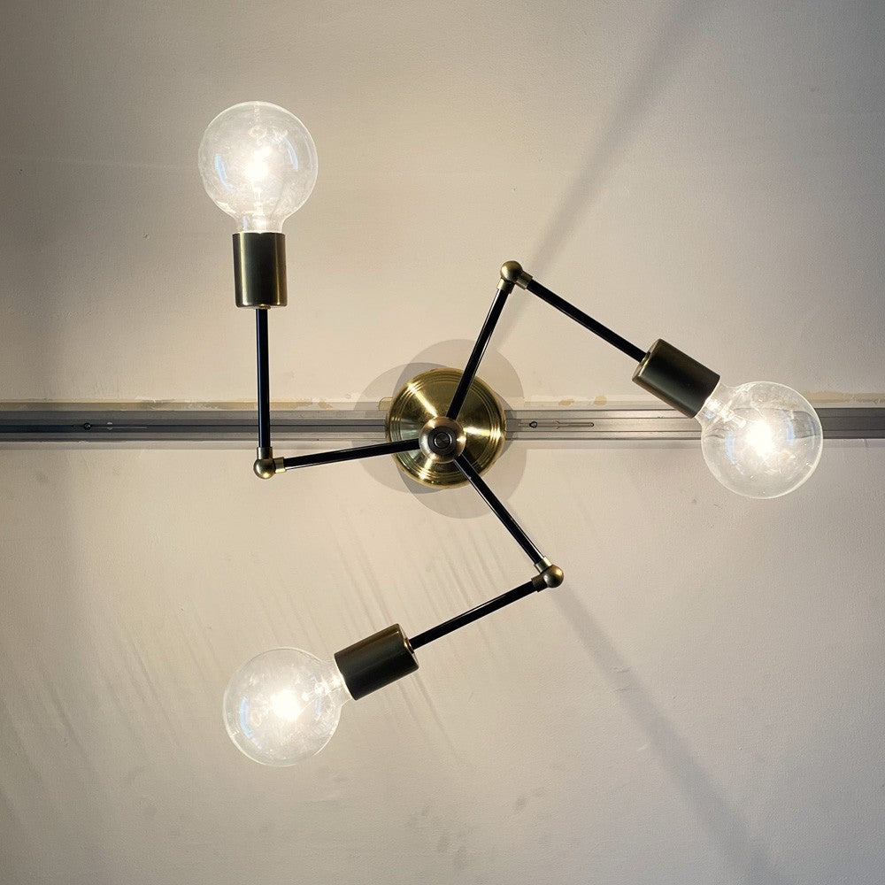 アクメファニチャー ACME Furniture ソリッドブラスランプ 3アーム ブラックアーム SOLID BRASS LAMP 真鍮 シーリングライト ミッドセンチュリー 廃番カラー 参考定価￥106,700- ■