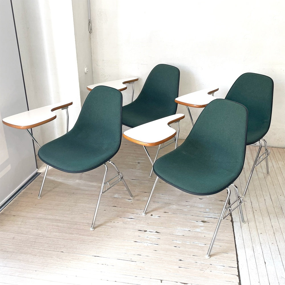 ハーマンミラー Herman Miller サイドシェルチェア セカンド 2nd ビンテージ アプホルスター スクールベース スタッキングベース 肘掛けテーブル付 イームズ ミッドセンチュリー I ★
