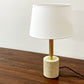 アートワークスタジオ ART WORK STUDIO モノリステーブルランプ Monolith-table lamp AW-0600 ホワイト 大理石ベース オーク無垢材 真鍮 ファブリック モダンデザイン 箱付き 美品 A ●