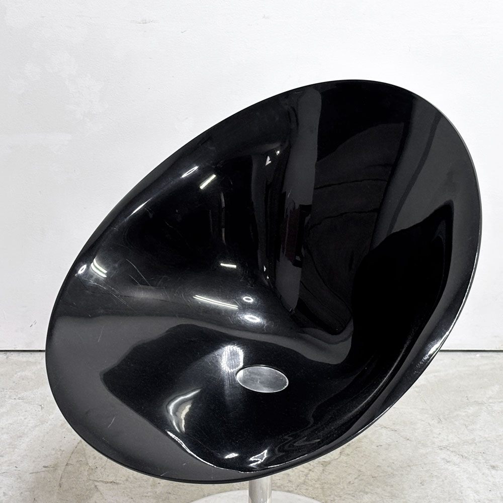 カルテル Kartell エロエス ERO S ダイニングチェア 1本脚 回転式 フィリップスタルク Philippe Starck スペースエイジ イタリアンモダン ブラック ●