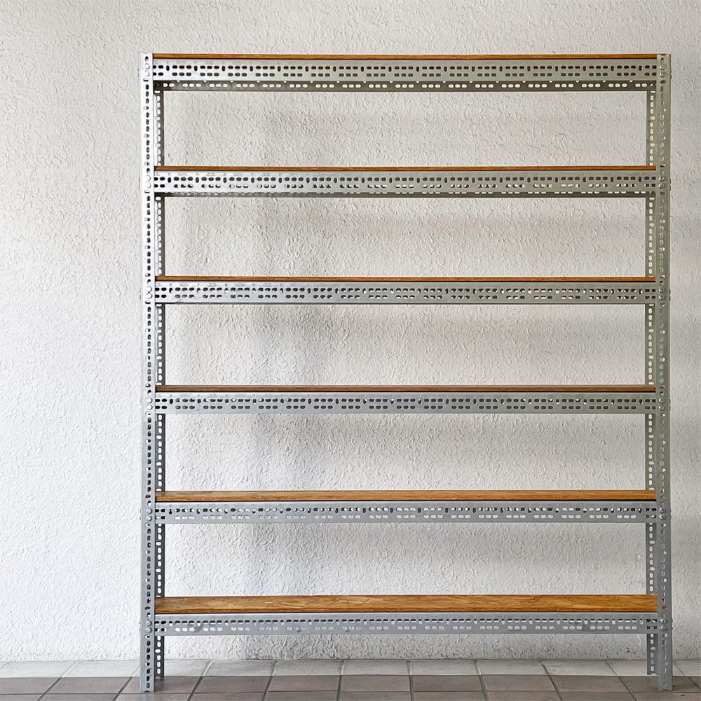 リオン LYON アングルシェルフ SLOTTED ANGLE SHELF オープンシェルフ 6段 インダストリアル P.F.S取扱い セミオーダーサイズ ◇