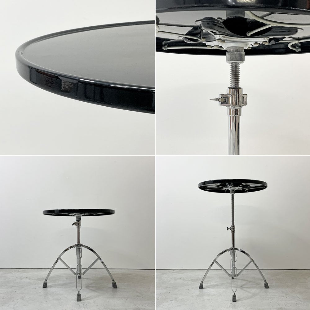 ダルトン DULTON X4 table X4テーブル カフェテーブル サイドテーブル ラウンド スチール クロームメッキ ブラック 折りたたみ式 インダストリアル 廃番 ●