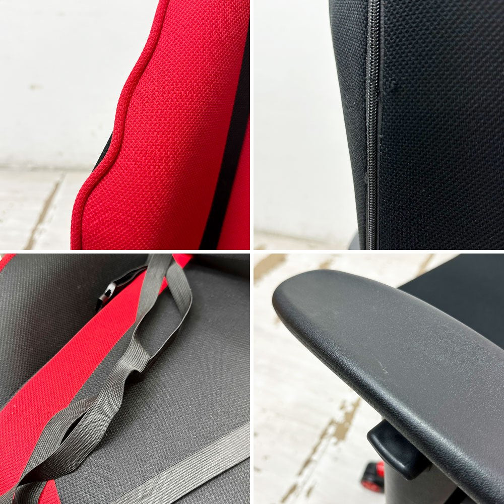 IODOOS ゲーミングチェア gaming chair デスクチェア 180度リクライニング クッション付属 レッド ●