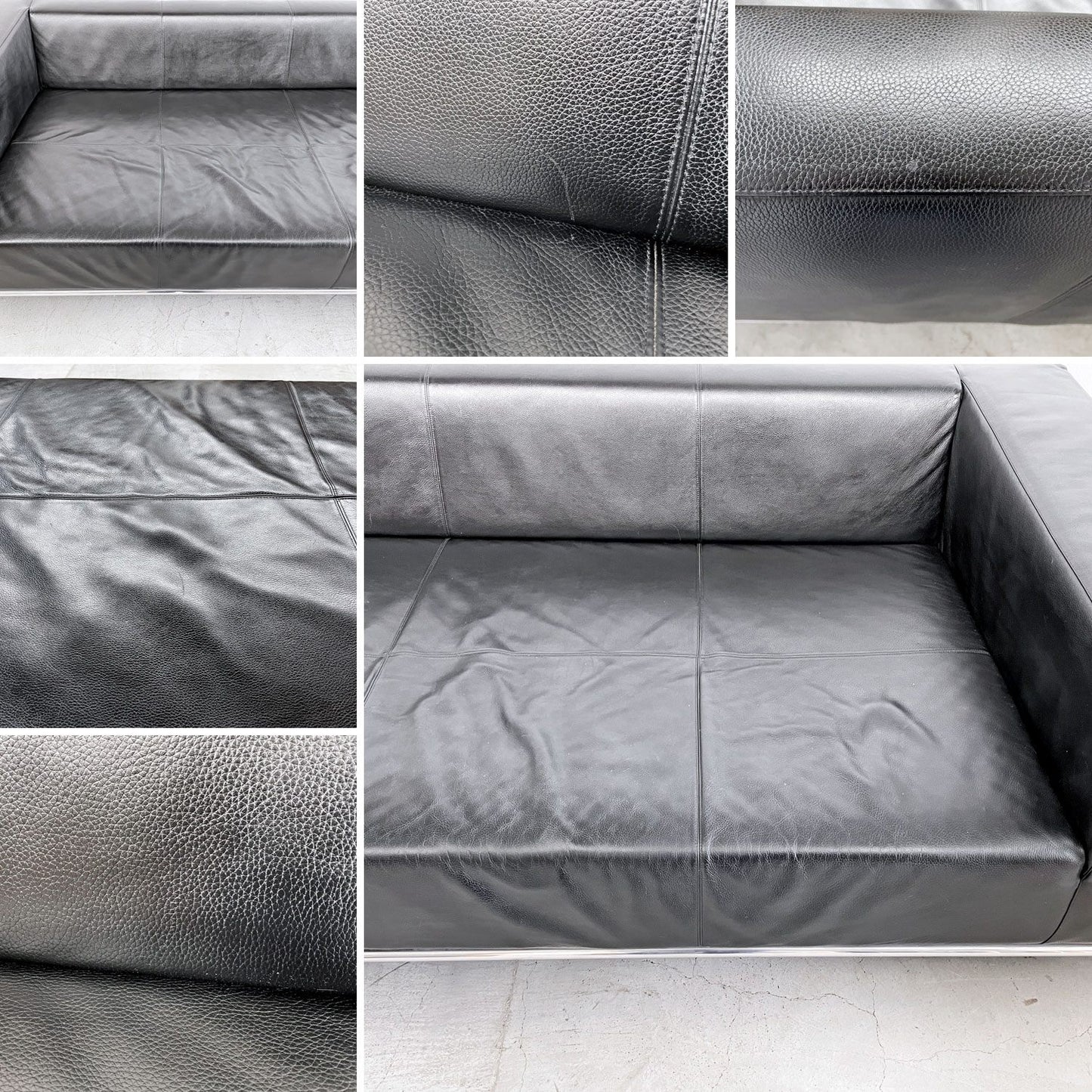 ビーアンドビー イタリア B&B Italia ジョージ George 3Pソファ W260cm 初代モデル 本革 レザー ブラック イタリアンモダン アントニオ・チッテリオ 〓