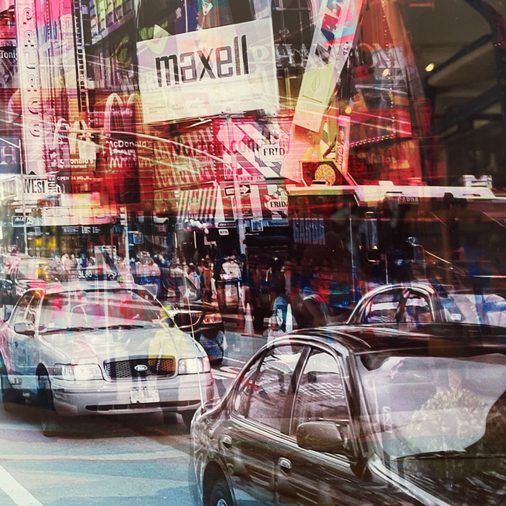カレ KARE Picture Glass Times Square Move 70x90cm 強化ガラス アートフレーム タイムズスクエア ニューヨーク 写真 壁掛けインテリア ドイツ ◎