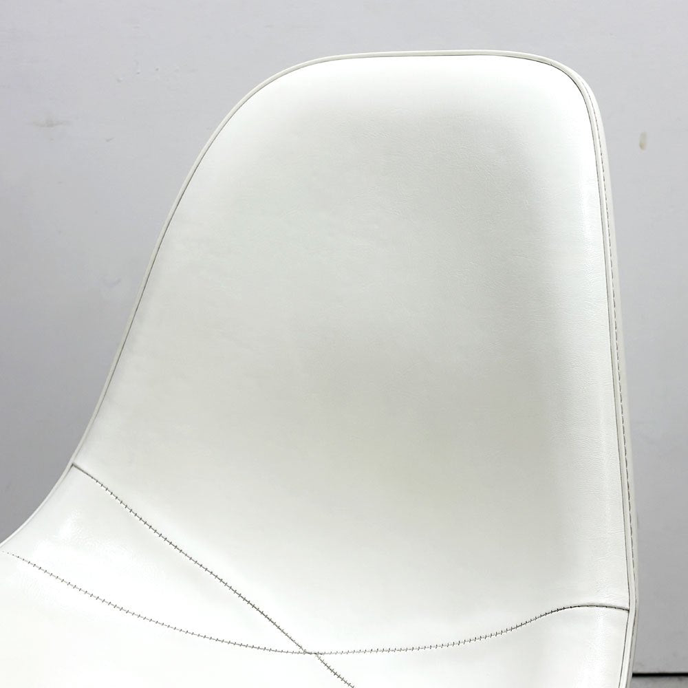 ハーマンミラー Herman Miller サイドシェルチェア サード 3rd FRP PVCレザー パーチメント ロータイプ エッフェルベース イームズ ビンテージ 現状品 ●
