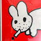 フランク・コジック Frank Kozik スモーキンバニー Smoking Rabbit シルクスクリーン レッド エディションナンバー入り 額装品 ♪