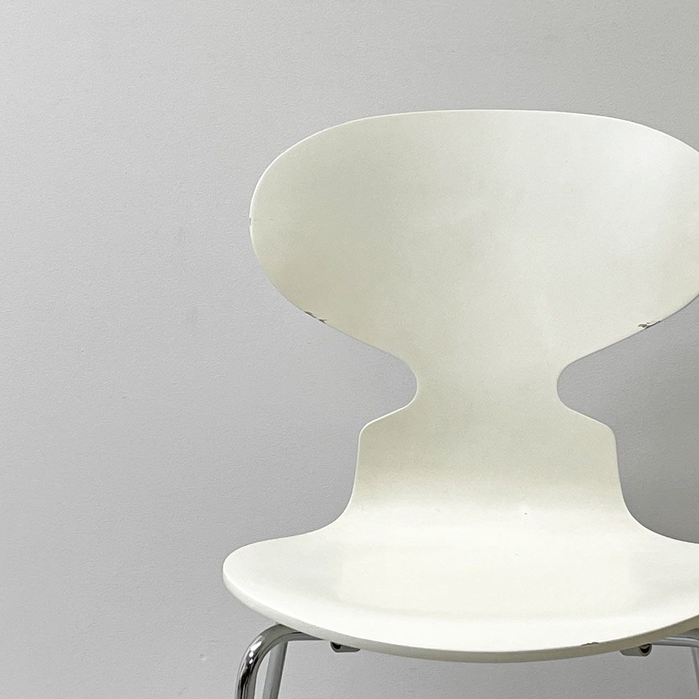 フリッツハンセン Fritz Hansen アントチェア ANT CHAIR アリンコチェア 4本脚 ホワイト ラッカー アルネ・ヤコブセン デンマーク 北欧家具 A ●