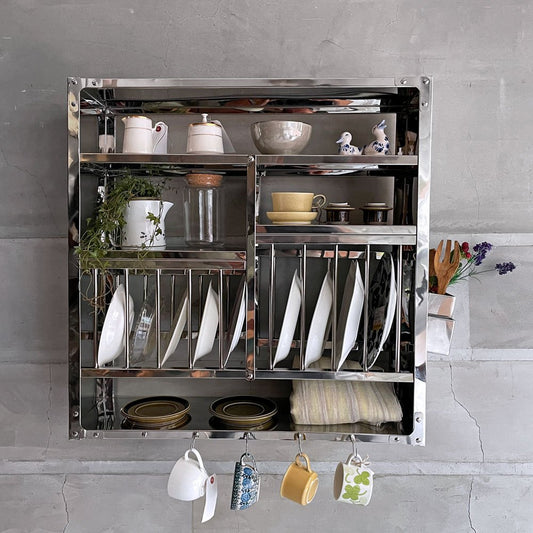 ヘイ HAY インディアンプレートラック INDIAN PLATE RACK  Lサイズ  キッチンラック  ウォールラック 壁掛け ステンレス 北欧 デンマーク 廃番希少 ♪