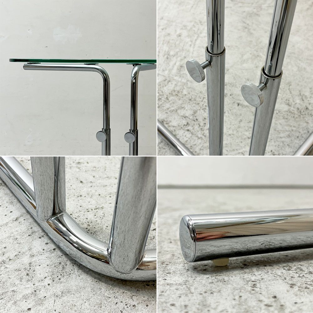 テクタ TECTA K22 サイドテーブル SIDE TABLE ガラス クリア 高さ調整可 アクセル・ブロッホイザー アレキサンダーカルダー ドイツ バウハウス ●