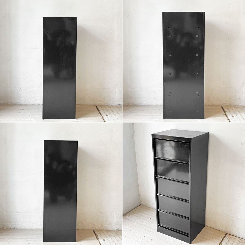 トリックス TOLIX CC5 フラップ式 スチールキャビネット 5段 ブラック インダストリアル フランス 参考価格￥126,800- ★