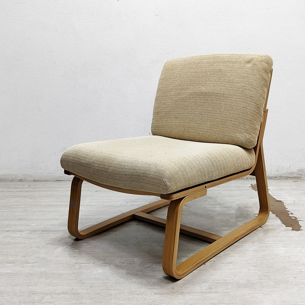 無印良品 MUJI リビングでもダイニングでもつかえるソファチェア 1人掛け オーク材 ミックスファブリック ナチュラルデザイン ●