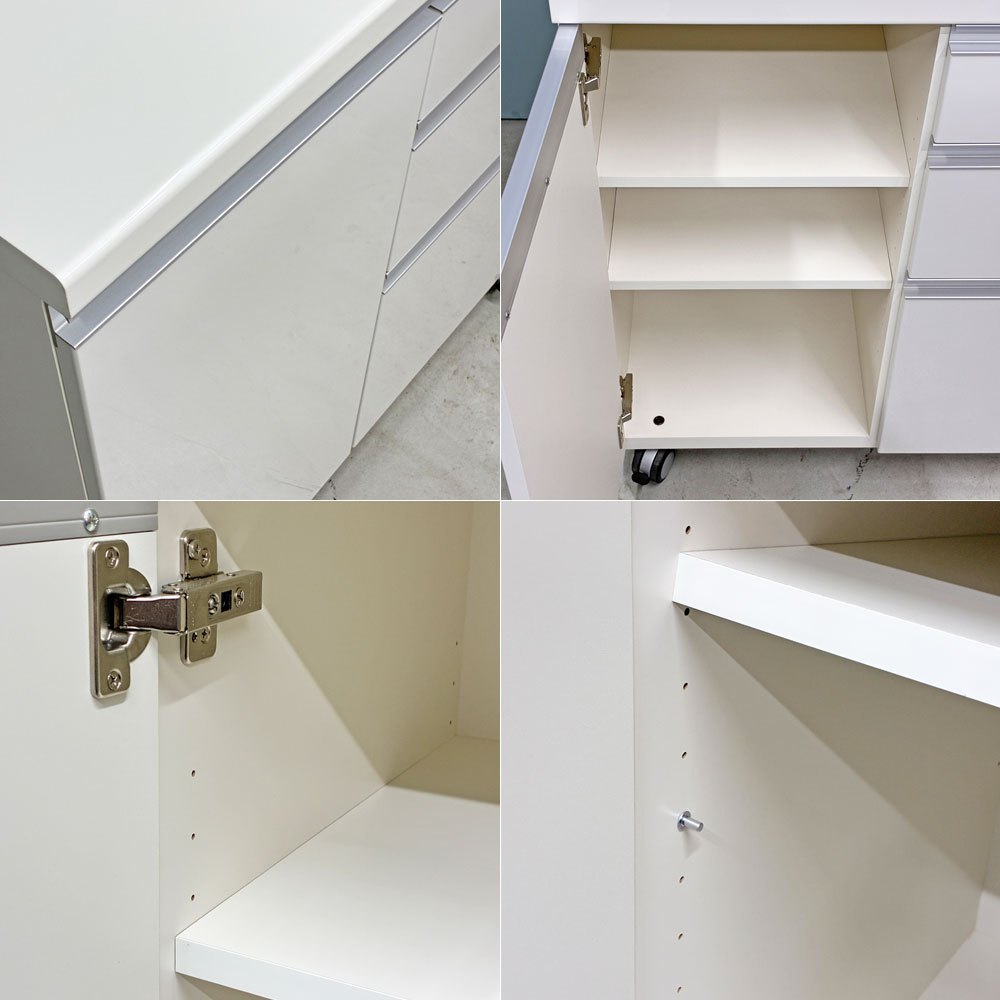 パモウナ Pamouna キッチンカウンター チェスト 食器棚 W90cm ソフトクローズ シンプルモダン IDC大塚家具取り扱い ◎